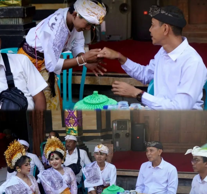 Wakil Bupati Klungkung, Tjokorda Gde Surya Putra, menghadiri upacara Mepandes (potong gigi) warga di Dusun Takmung Kawan